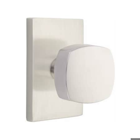 Emtek Freestone Knob 2-3/8 in Backset Privacy w/Modern Rectangular Rose for 1-1/4 in to 2 in Door 5212FRKUS15